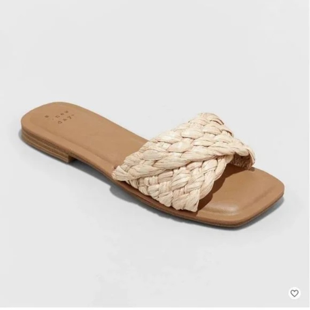 A New Day Nicolette raffia slide sandals